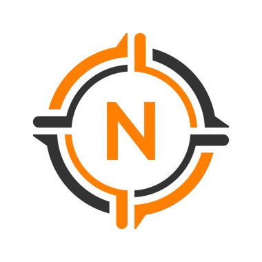 Baş harfi N harfi Logo Tasarım Şablonu. Soyut Harf N logosu Tasarımı