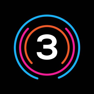 3 Harf Konseptinde Teknoloji Logosu Tasarımı. Mektup 3 Teknoloji Logosu. Ağ Logosu Şablonu Tasarımı