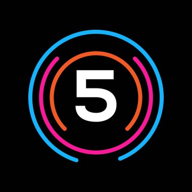 Teknoloji Logosu Tasarımı 5 Harf Konsepti. Mektup 5 Teknoloji Logosu. Ağ Logosu Şablonu Tasarımı