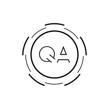 Initial QA Letter Logo with Circular Design and Round Frame Vector Illustration