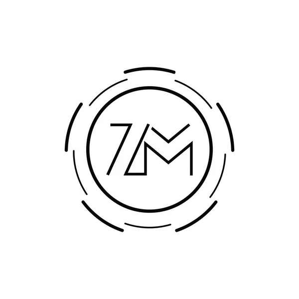 Initial Letter Logo Circular Design Frame Vector Illustration — Wektor stockowy