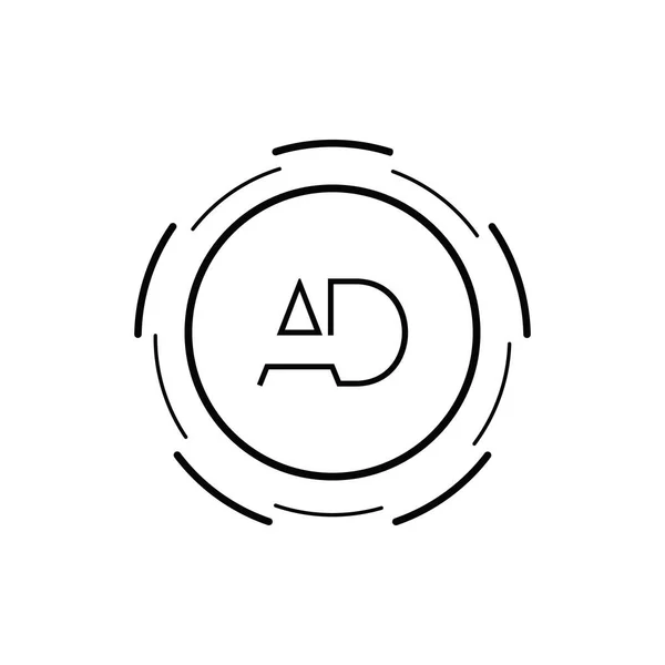 Initial Letter Logo Circular Design Frame Vector Illustration — Stockový vektor