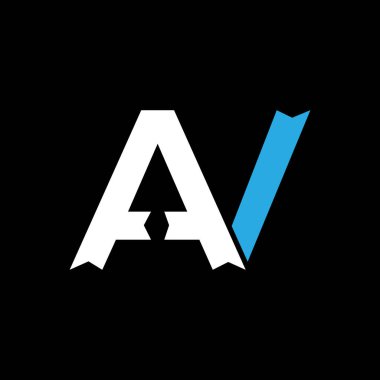 Initial Letter AV logo icon design template elements.