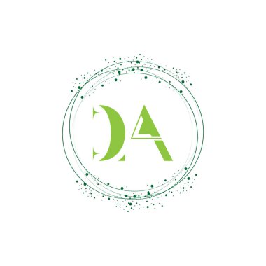 Initial Letter DA circle logo design vector.