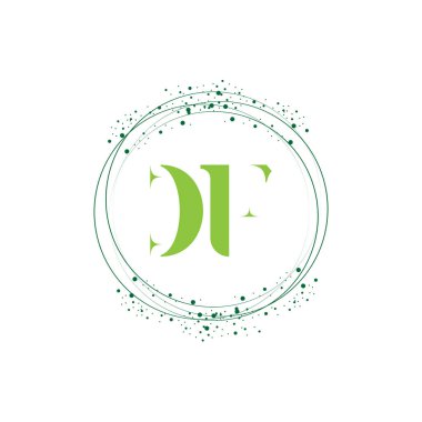 Initial Letter DF circle logo design vector.