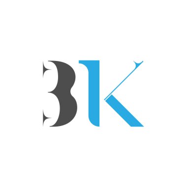 Initial BK logo designed with Letter B and K in vector Design.