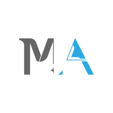 Initial MA logo designed with Letter M and A in vector Design.