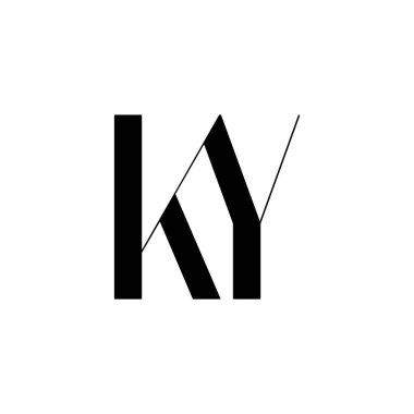 Initials letters Monogram logo KY, YK, K and Y.