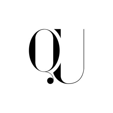 Initials letters Monogram logo QU, UQ, Q and U.