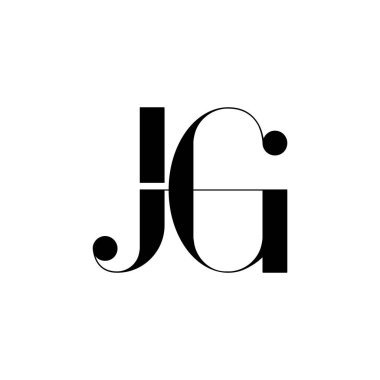 Initials letters Monogram logo JG, GJ, J and G.