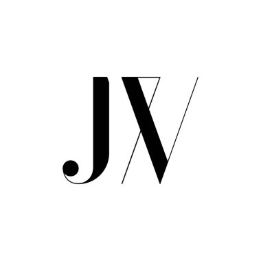 Initials letters Monogram logo JW, WJ, J and W.