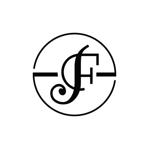 Initial Letter Circle Logo Design White Background — Vector de stock