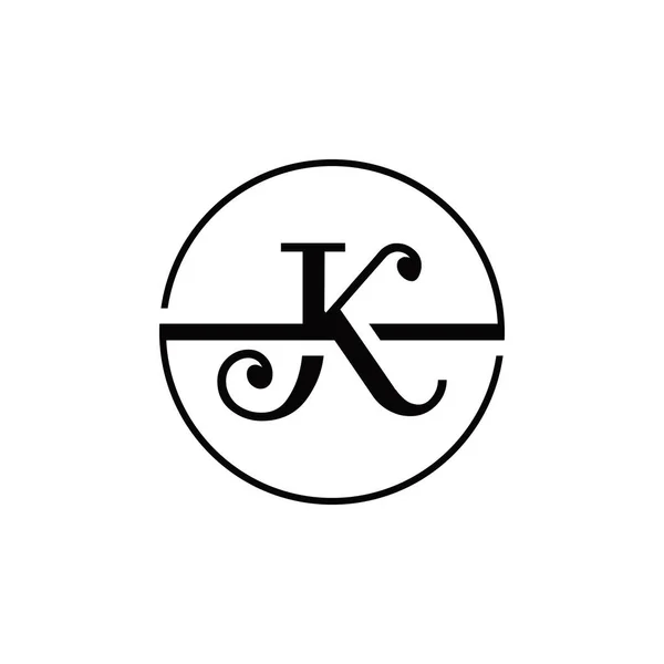 Αρχικός Σχεδιασμός Του Λογότυπου Κύκλου Γραμμάτων Λευκό Φόντο — Διανυσματικό Αρχείο