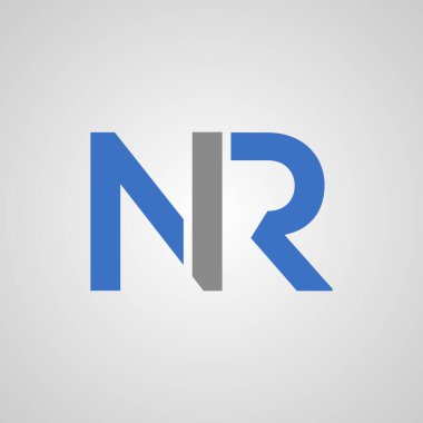 NR initial letter logo design template vector