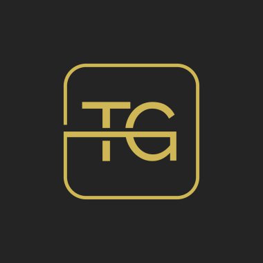 Initial TG Letters Square Shape Icon Logo Design.