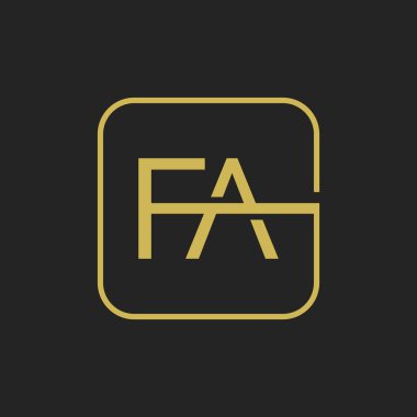 Initial FA Letters Square Shape Icon Logo Design.