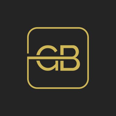 Initial GB Letters Square Shape Icon Logo Design.