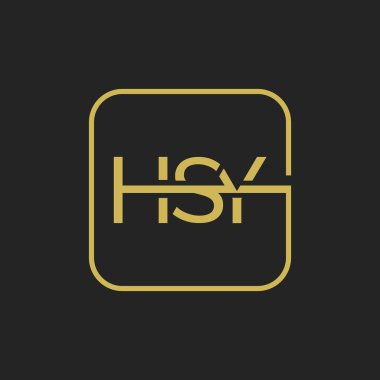 Initial HSY Letters Square Shape Icon Logo Design.