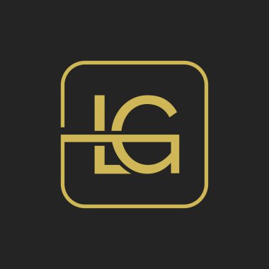 Initial LG Letters Square Shape Icon Logo Design.