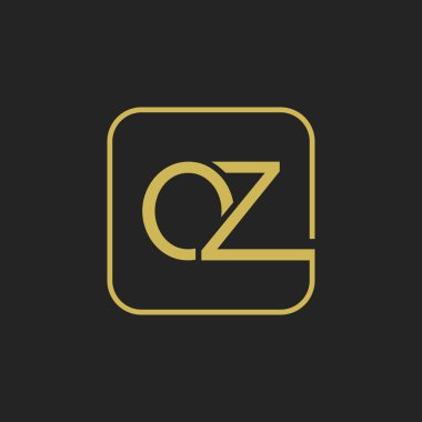 Initial OZ Letters Square Shape Icon Logo Design.