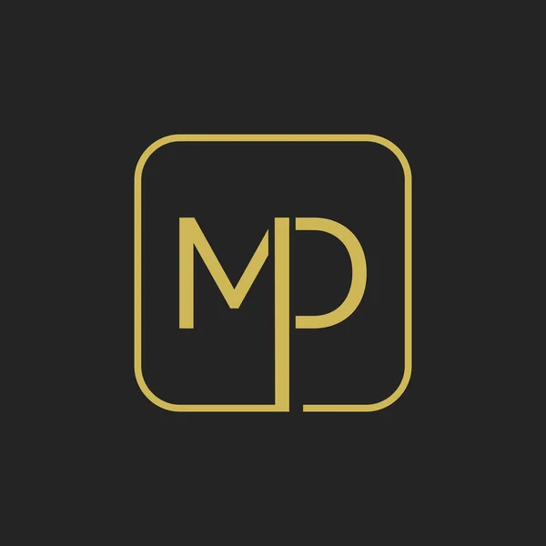 Initial MD Letters Square Shape Icon Logo Design.