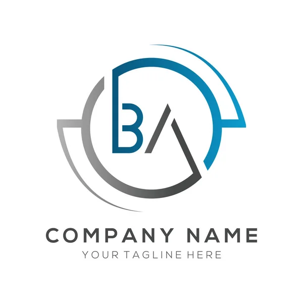 letter BA Logo Design Vector Template. Initial Blue And Silver Letter Design BA Vector Illustration With White Background.