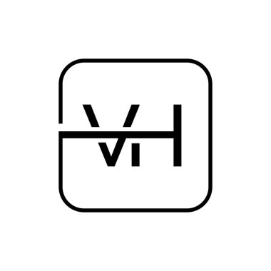 İlk VH harfi Logo Tasarım Şablonu. Yaratıcı VH Harf Logosu Tasarım Vektörü İllüstrasyonu.