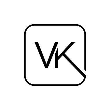 İlk VK harfi Logo Tasarım Şablonu. Yaratıcı VK Harf Logosu Tasarım Vektörü İllüstrasyonu.