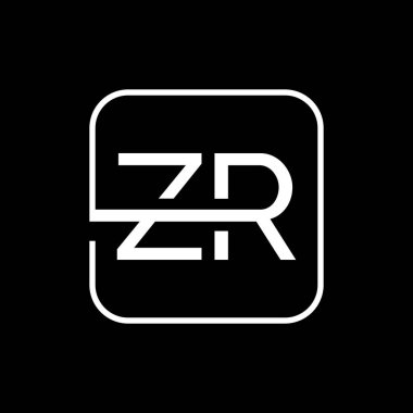 İlk ZR harfi Logo Tasarım Şablonu. Yaratıcı ZR Harf Logosu Tasarım Vektörü İllüstrasyonu.