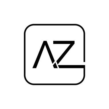 İlk AZ harfi Logo Tasarım Şablonu. Yaratıcı AZ Harf Logosu Tasarım Vektörü İllüstrasyonu.