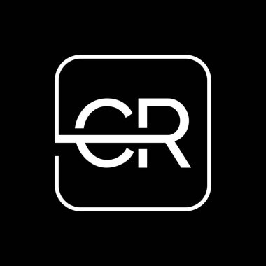 İlk CR harfi Logo Tasarım Şablonu. Yaratıcı CR Harf Logosu Tasarım Vektörü İllüstrasyonu.