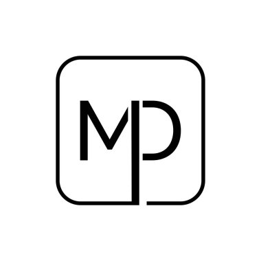 İlk MD harfi Logo Tasarım Şablonu. Yaratıcı MD Harf Logosu Tasarım Vektörü İllüstrasyonu.