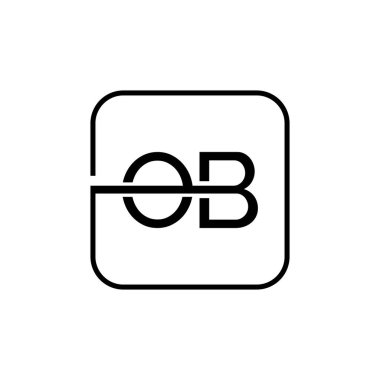 İlk OB harfi Logo Tasarım Şablonu. Yaratıcı OB Harf Logosu Tasarım Vektörü İllüstrasyonu.