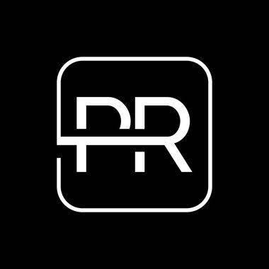 İlk PR harfi Logo Tasarım Vektör Şablonu. Yaratıcı PR Harf Logosu Tasarım Vektörü İllüstrasyonu.