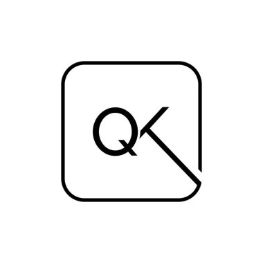 İlk QK harfi Logo Tasarım Şablonu. Yaratıcı QK Harf Logosu Tasarım Vektörü İllüstrasyonu.
