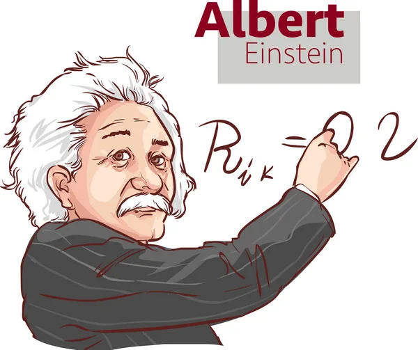 Leitartikel Albert Einstein Cartoon Vektorbild — Stockvektor