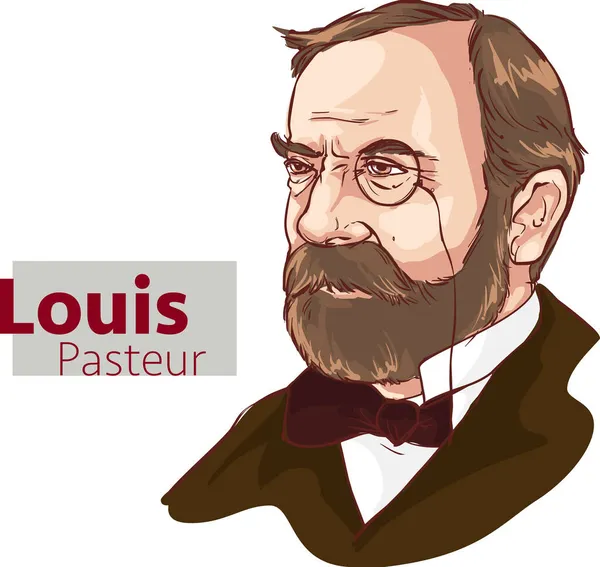 Vector Illustratie Van Een Microbioloog Louis Pasteur — Stockvector