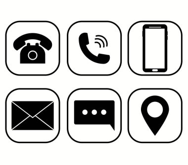 Simgelerle bağlantı kurun. Beyaz arkaplanda basit düz simgeler