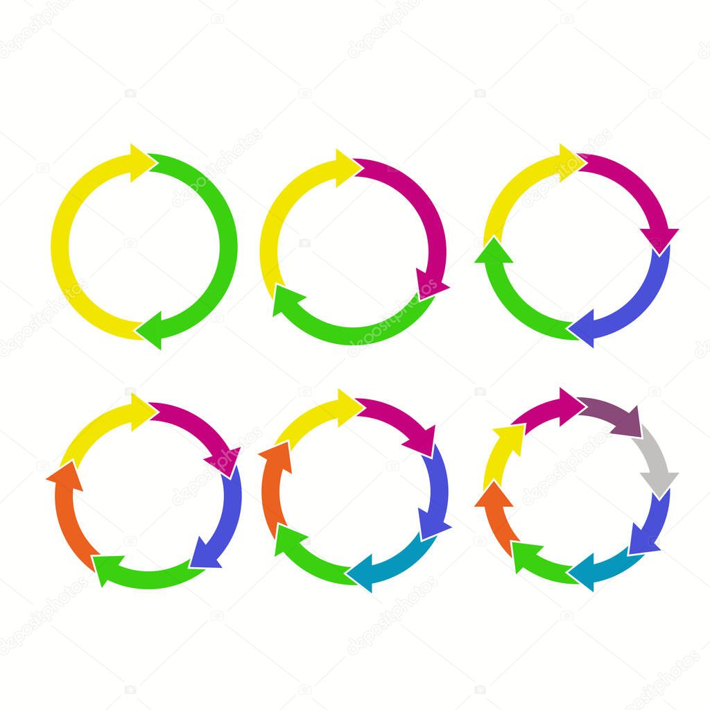 Circle arrows for infographic on white background.