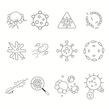 Simple Set of Bacteria Related Vector Line Icons