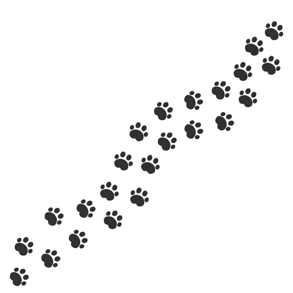 Paw Vector Foot Trail Print Cat Vector Illustration — Stock Vector
