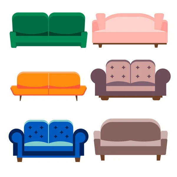 房子沙发套。经典的公寓家具 — 图库矢量图片