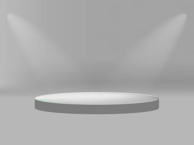 Işıklı Vectorage Stage podyumu, Açık Gri Arkaplan vektör tasarımlı Sahne Podyumu