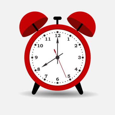 Alarm saati düz stil. vektör illüstrasyonu.