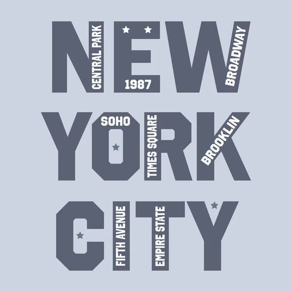 纽约印刷设计区 矢量说明 — 图库矢量图片