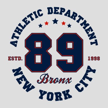 New York, Bronx typography. Athletic print for t-shirt design. Vector illustration