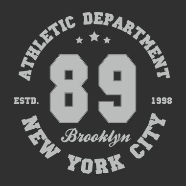New York, Brooklyn typography. Athletic print for t-shirt design. Vector illustration