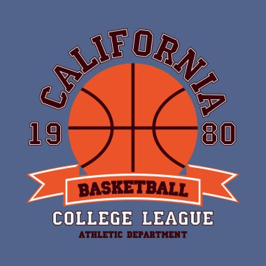 Basketbol ligi üniversite şampiyonluğu takımı. Vektör illüstrasyonu