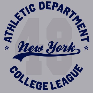 Typography için atletik pul. Tişörtlerin vektör grafikleri