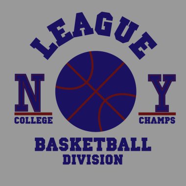 Basketbol kolej ligi. Erkek spor kıyafetleri için özel renklerde vektör çizimi